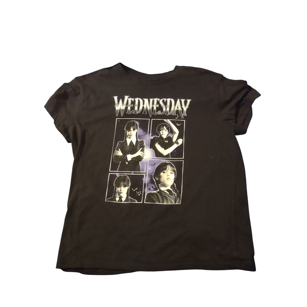 Wednesday Addams Graphic T-Shirt‎ Black Jenna Ortega Small Casual Goth